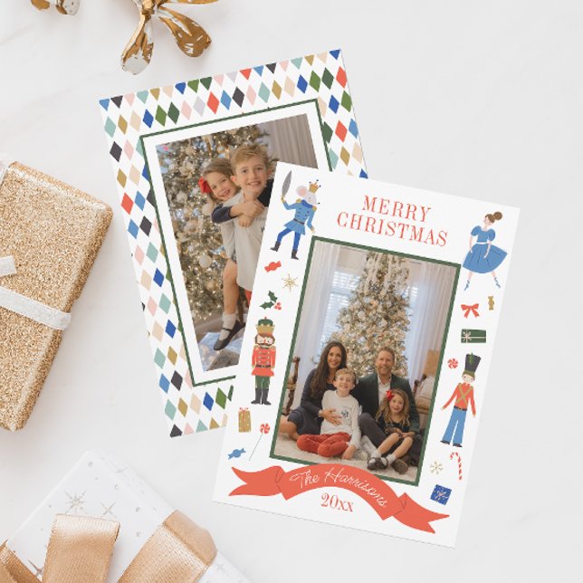 Cute Nutcracker Vertical Photo Christmas Holiday Card (Creator Uploaded)