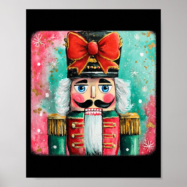 Cute Nutcracker Xmas Bows Christmas Pjs Girl Women Poster (Front)