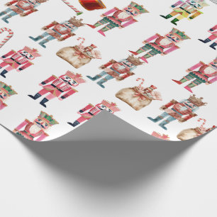 Cute Nutcrackers Drums Candy Canes Wrapping Paper