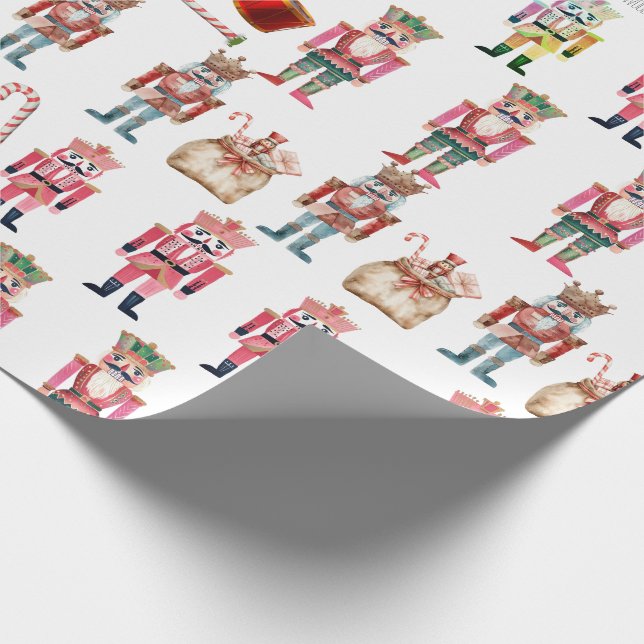 Cute Nutcrackers Drums Candy Canes  Wrapping Paper (Corner)