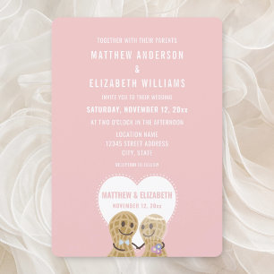 Cute Nuts About Each Other Pink Wedding Engagement Invitation