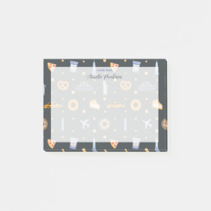 Cute NYC pattern Dark grey custom Name  Post-it Notes