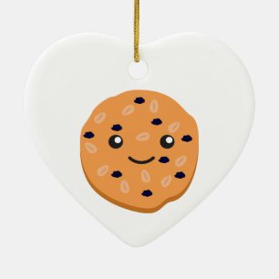 Cute Oatmeal Raisin Cookie Ceramic Tree Decoration