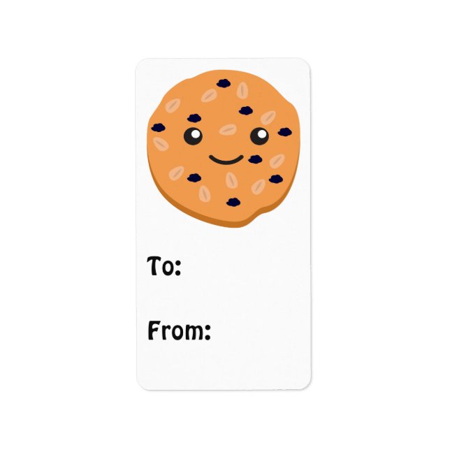 Cute Oatmeal Raisin Cookie Label (Front)