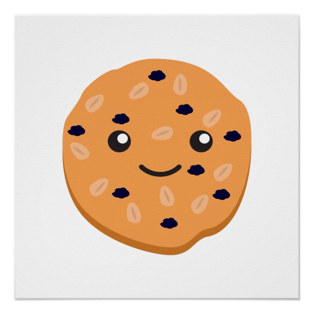 Cute Oatmeal Raisin Cookie Poster (Front)