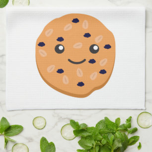 Cute Oatmeal Raisin Cookie Tea Towel