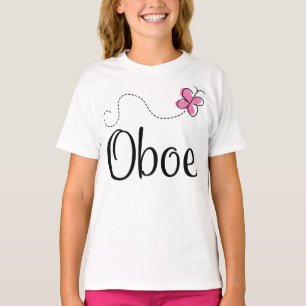 Cute Oboe Pink Butterfly T-Shirt