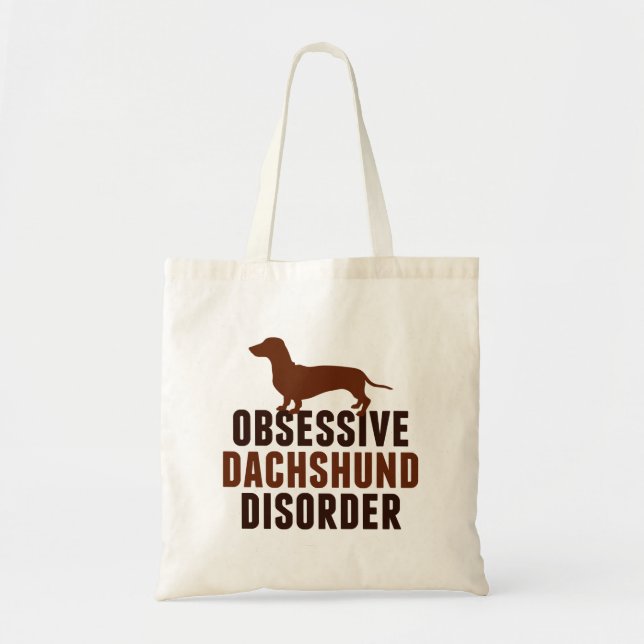 Cute Obsessive Dachshund Disorder Tote Bag (Front)