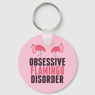 Cute Obsessive Flamingo Disorder Key Ring