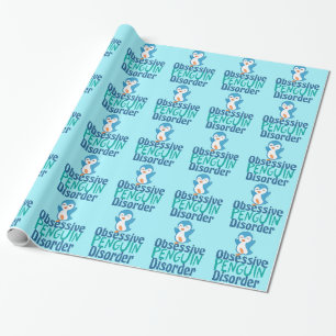 Cute Obsessive Penguin Disorder Wrapping Paper