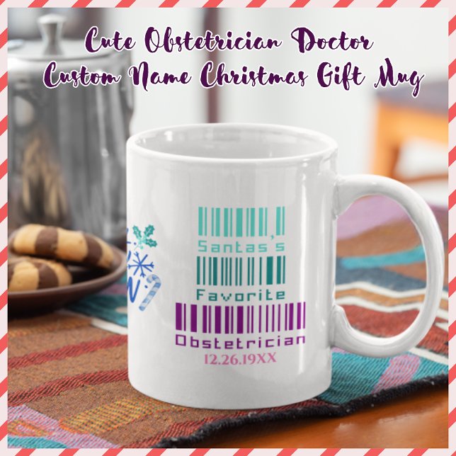 Cute Obstetrician Doc Custom Name Christmas Gift  Mug (Creator Uploaded)