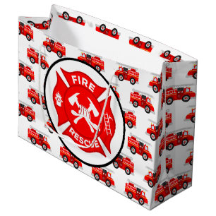 Cute occupation fireman party large gift bag