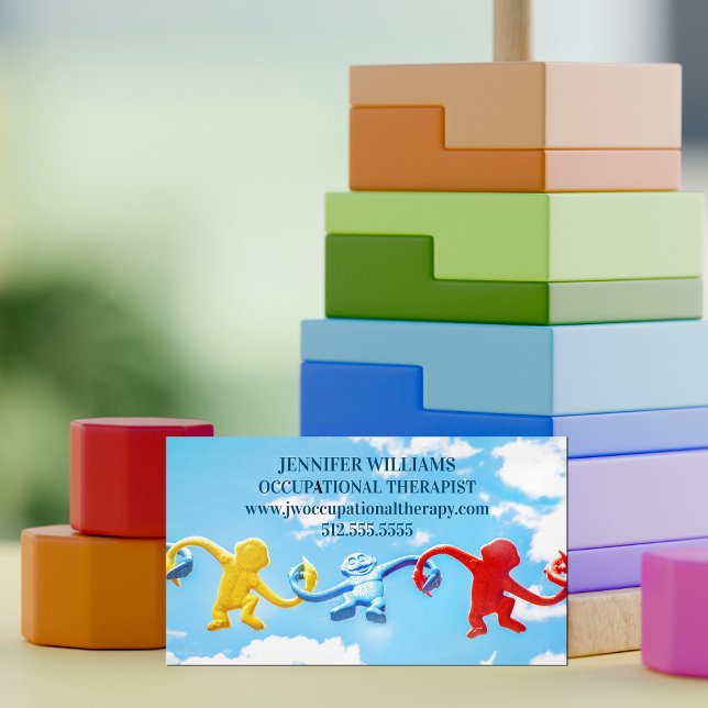 Cute Occupational Therapist Blue Sky Toys Magnetic Business Card (Creator Uploaded)