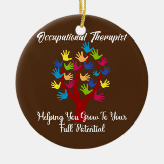 Cute Occupational Therapist Handprint Tree Ceramic Tree Decoration