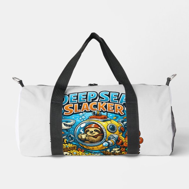 Cute Ocean Adventure Humor, Funny Sloth Diving art Duffle Bag (Front)