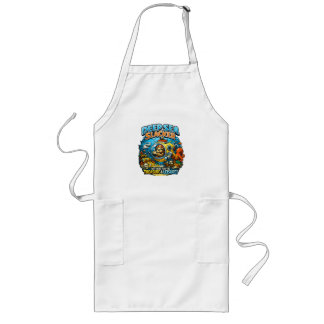 Cute Ocean Adventure Humor, Funny Sloth Diving art Long Apron