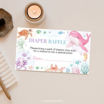 Cute Ocean Animals Baby Shower Diaper Raffle