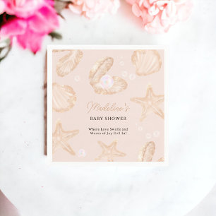 Cute ocean beach little pearl baby shower napkin
