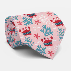 Cute Ocean Creatures Sea Life Neck Tie