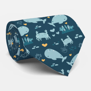 Cute Ocean Creatures Sea Life Neck Tie