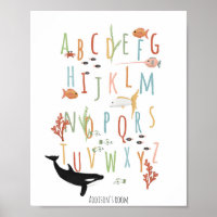 Cute Ocean Educational Alphabet Neutral Nursery