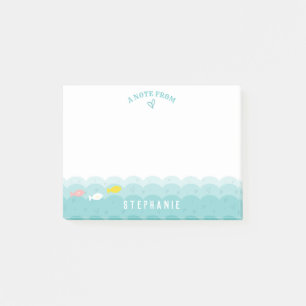 Cute Ocean Fish Hearts Whimsical Personalised Post-it Notes