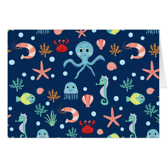 Cute Ocean Sea Life Pattern (Front Horizontal)