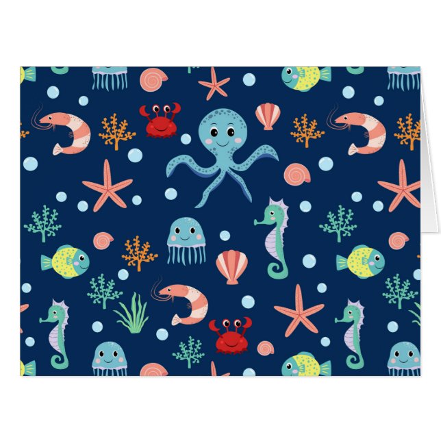 Cute Ocean Sea Life Pattern (Front Horizontal)