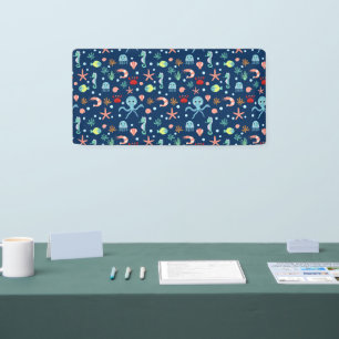 Cute Ocean Sea Life Pattern Banner