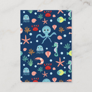Cute Ocean Sea Life Pattern Business Card