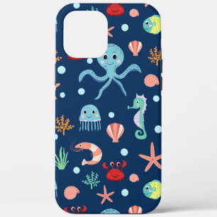 Cute Ocean Sea Life Pattern iPhone 12 Pro Max Case