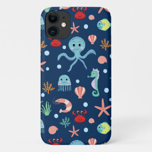Cute Ocean Sea Life Pattern Case-Mate iPhone Case