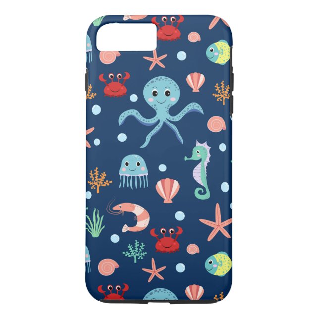 Cute Ocean Sea Life Pattern Case-Mate iPhone Case (Back)