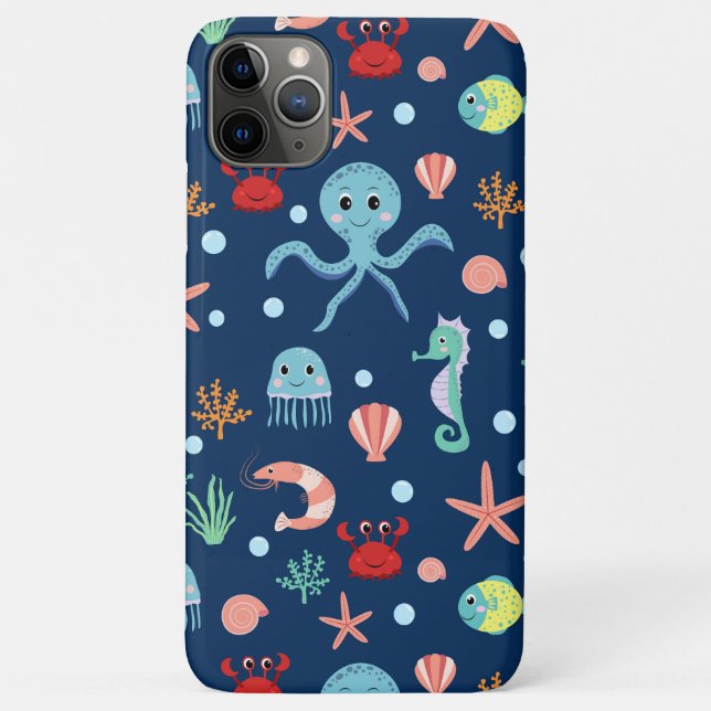 Cute Ocean Sea Life Pattern Case-Mate iPhone Case (Back)