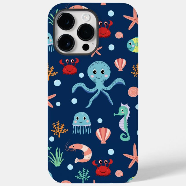 Cute Ocean Sea Life Pattern Case-Mate iPhone Case (Back)