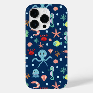 Cute Ocean Sea Life Pattern Case-Mate iPhone 14 Pro Case