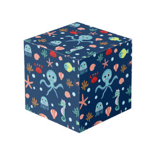 Cute Ocean Sea Life Pattern Cube