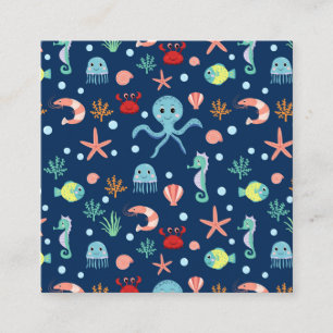 Cute Ocean Sea Life Pattern Enclosure Card
