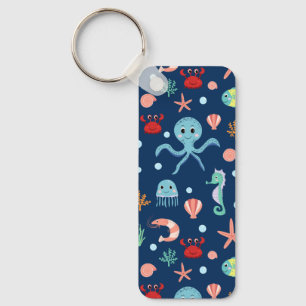 Cute Ocean Sea Life Pattern Key Ring