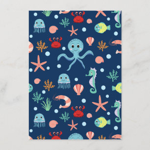 Cute Ocean Sea Life Pattern Menu
