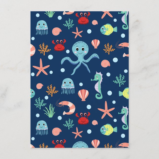 Cute Ocean Sea Life Pattern Menu (Front)