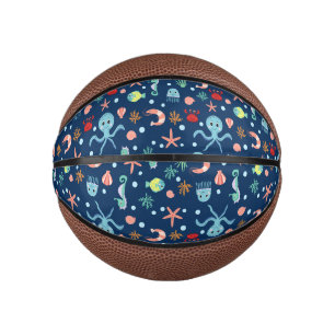 Cute Ocean Sea Life Pattern Mini Basketball