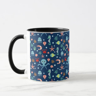 Cute Ocean Sea Life Pattern Mug