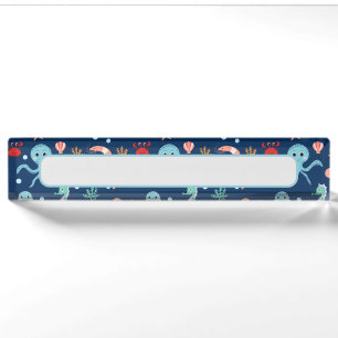 Cute Ocean Sea Life Pattern Nameplate
