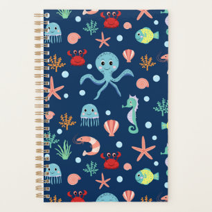 Cute Ocean Sea Life Pattern Planner