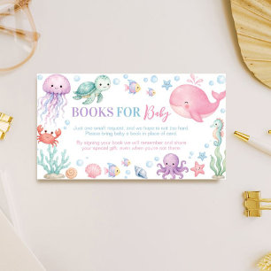 Cute Ocean Sea You Soon Baby Shower Books For Baby Enclosure Card