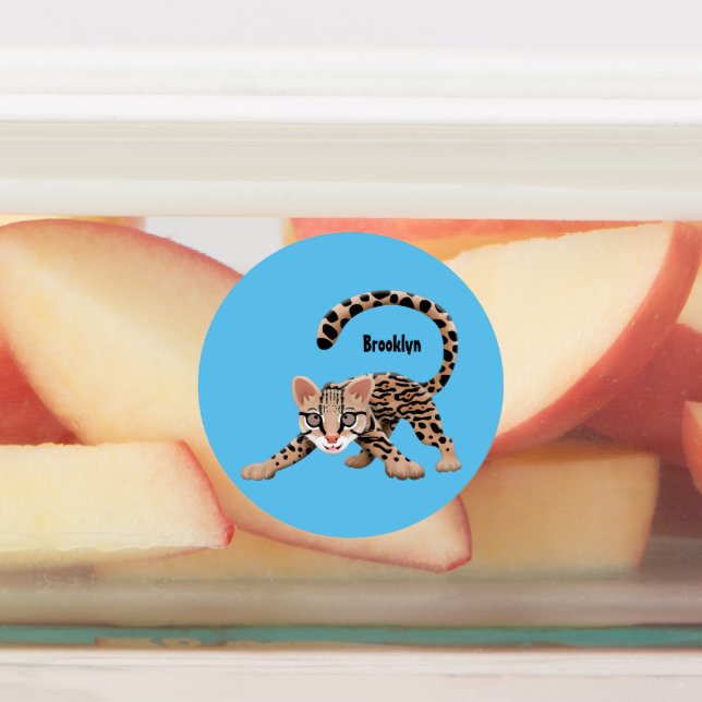 Cute ocelot cartoon illustration  (Affixed)