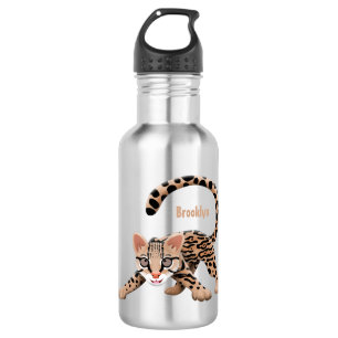 Cute ocelot cartoon illustration 532 ml water bottle