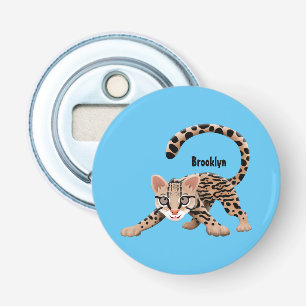 Cute ocelot cartoon illustration bottle opener