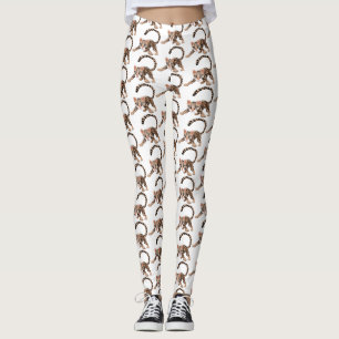 Cute ocelot cartoon illustration  leggings